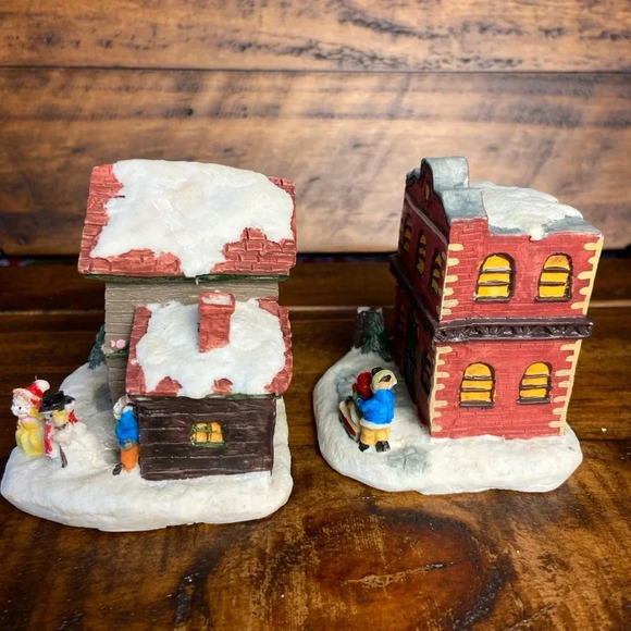 VTG 2pcs SET ALBERT E PRICE SPIRIT OF AMERICA VICTORIAN CHRISTMAS HOUSES - Picture 2 of 7